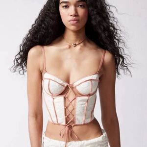 Urban Outfitters Out From Under Amour Lace Lace-up Corset Crop Top